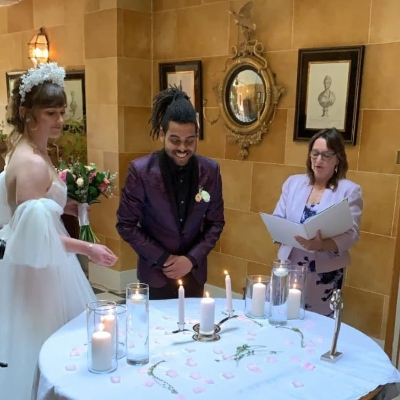 Renowned celebrant attending Wembley Stadium's Signature Wedding Show