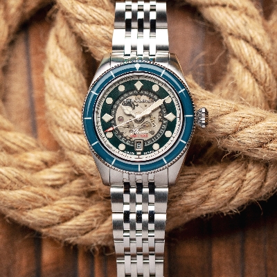 Grooms' News: Spinnaker Watches has added a new addition to its Fleuss Collection