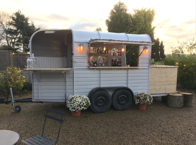 Mobile wedding bar in a converted horse box