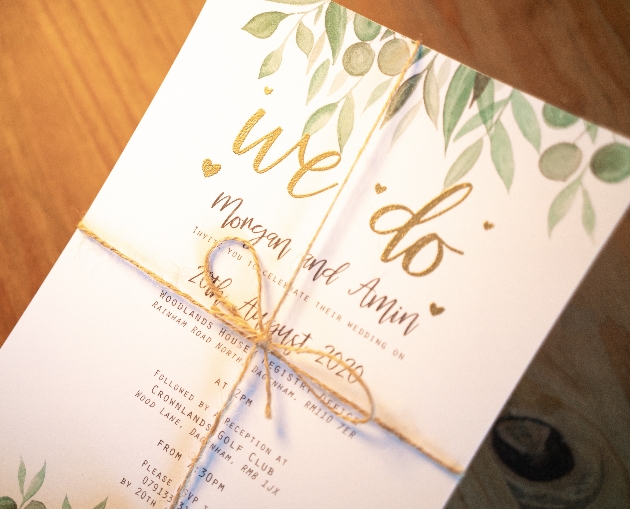 Wedding invitation designed by Katie Frances Art