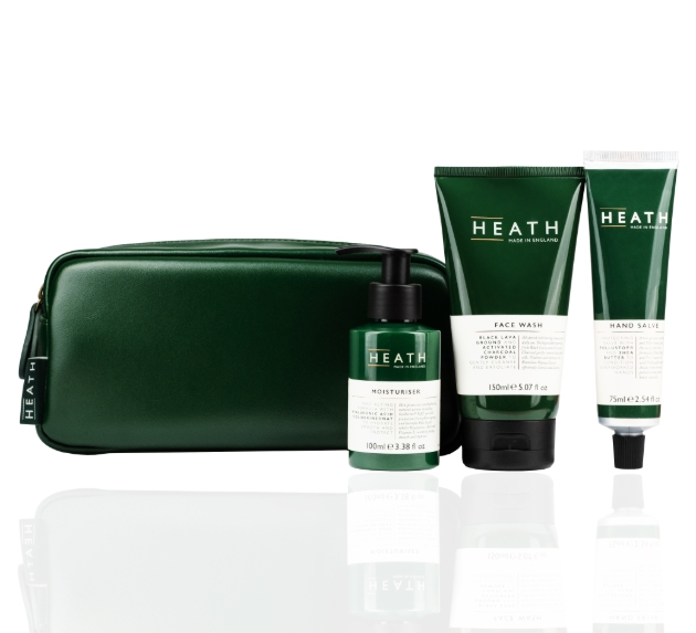 Products and washbag in green from Heath