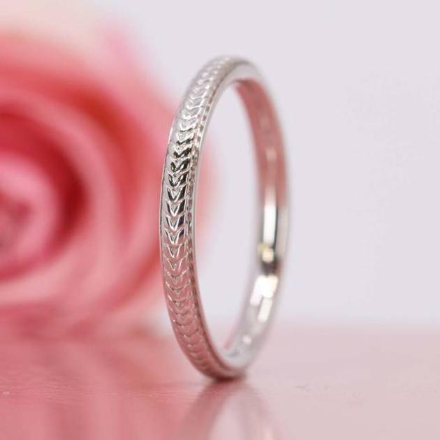 patterned wedding band