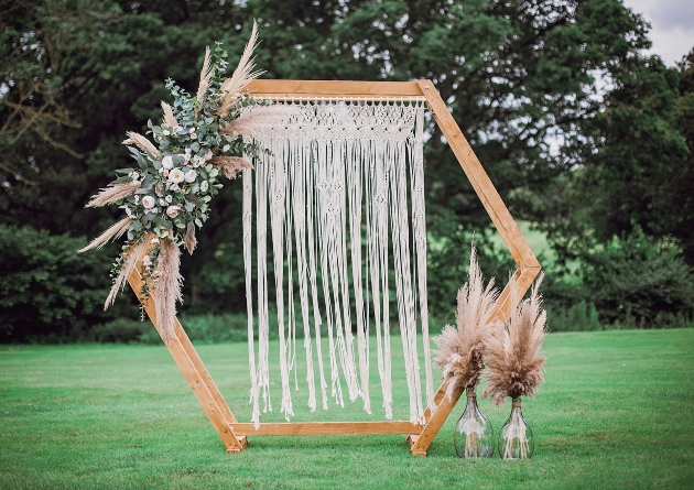 hexagon arch decor flowers