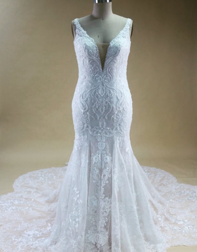 wedding dress on mannequin 