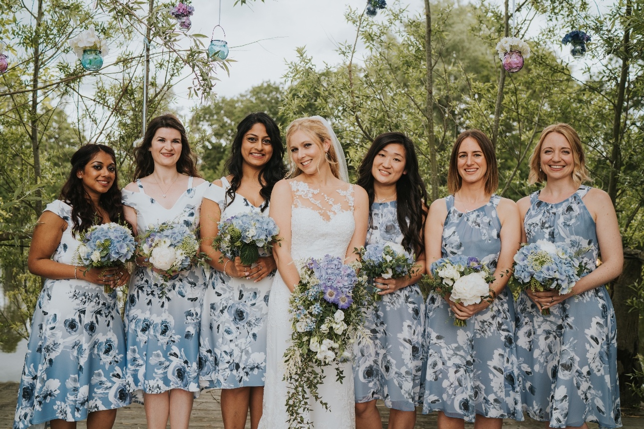 Bride and bridesmaids