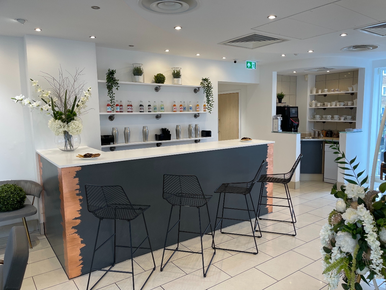 drinks bar in modern styling in salon