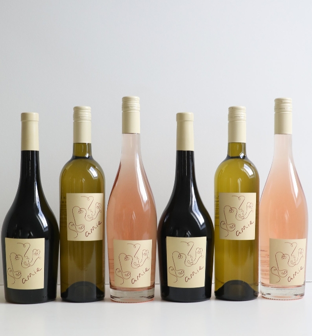 row of bottle of wines red white and rose