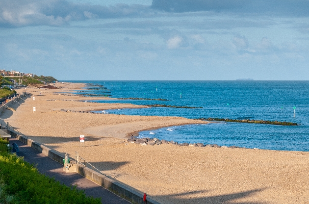 Golden sands on the Clacton on Sea shoreline