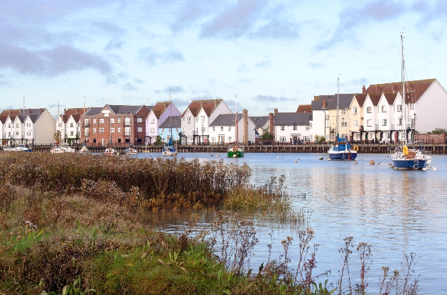 Waterside Apartments on the River Colne at Wivenhoe in Essex
