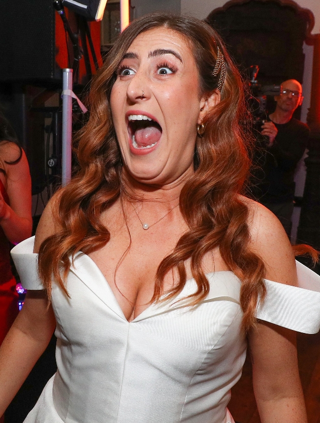 bride looked shocked on her wedding day