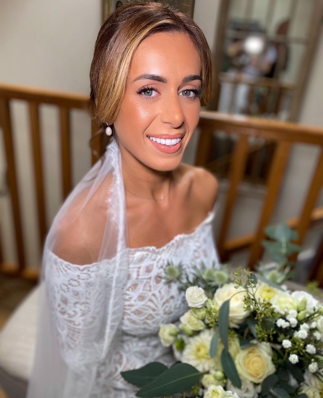 bride smiling on her wedding day