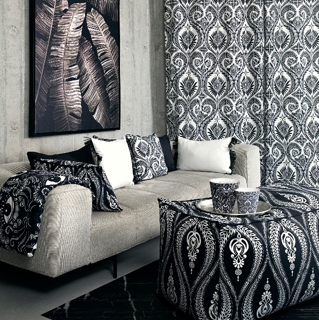 black and white range of home decor