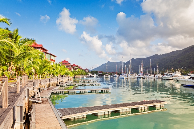 Stunning view of Eden island, Mahe, Seychelles