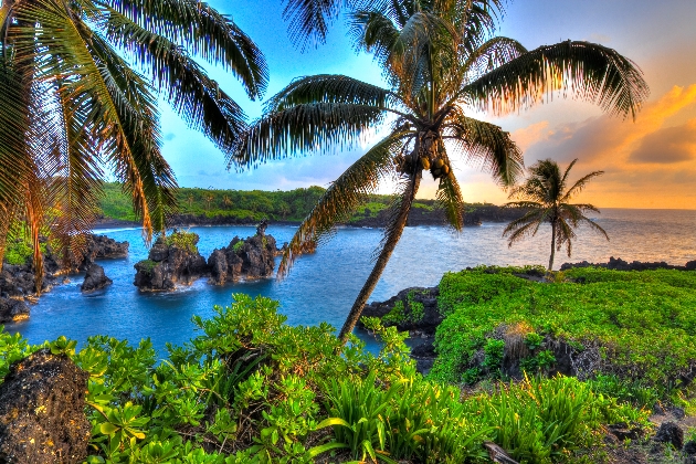 Sea view of Waianapanapa, Hana, Maui, Hawaii