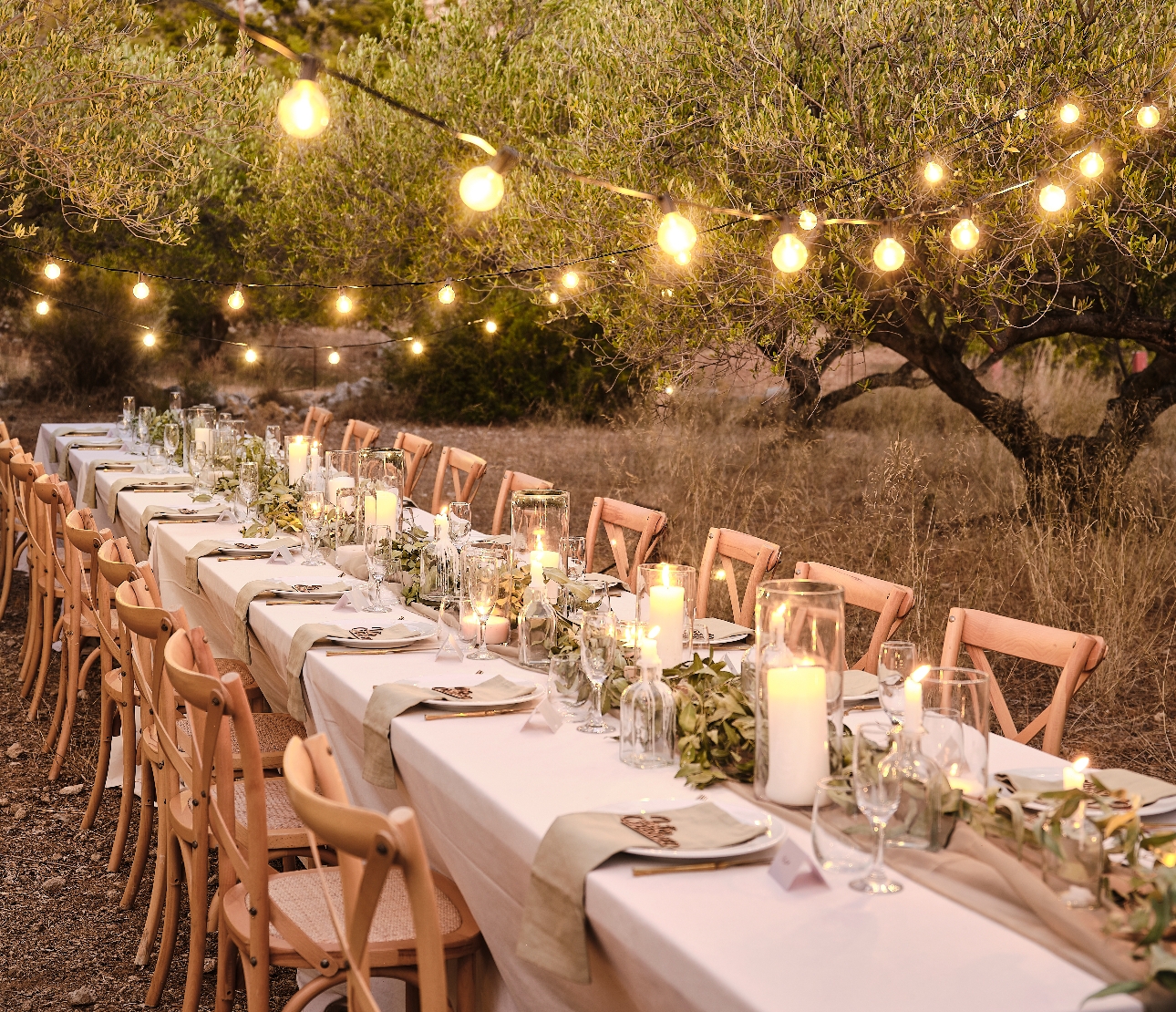 table set up outside ready for a party