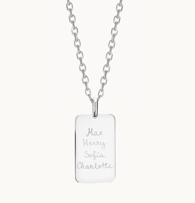 Thank the father figure in your life with a personalised dog tag from Merci Maman