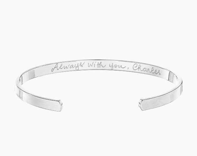 Thank the father figure in your life with a personalised men's silver bracelet from Merci Maman