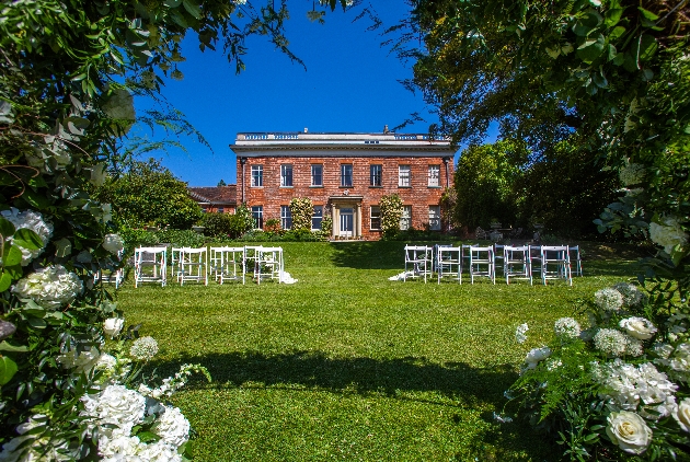 Hedingham Castle outside ceremony set up