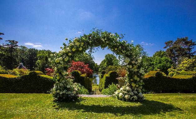 Hedingham Castle floral arch