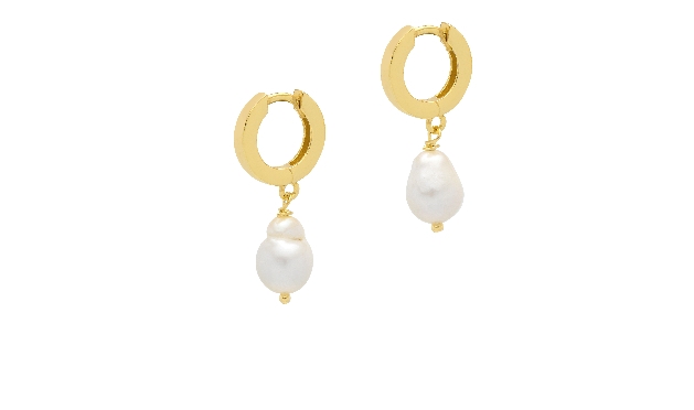 pearl drop hoop earrings
