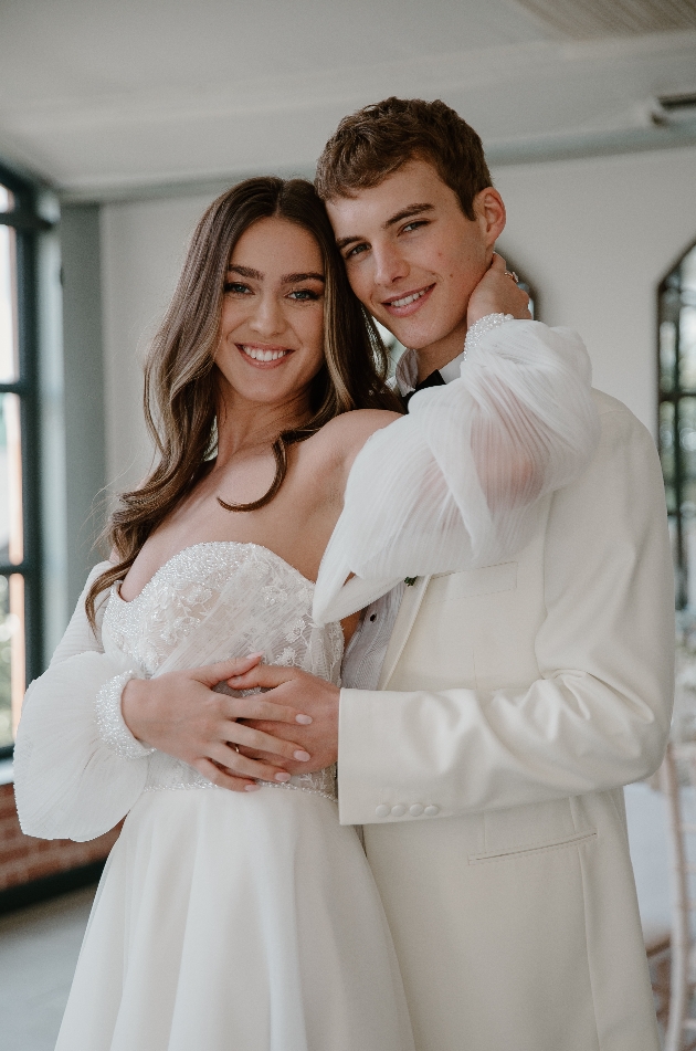 happy bride and groom