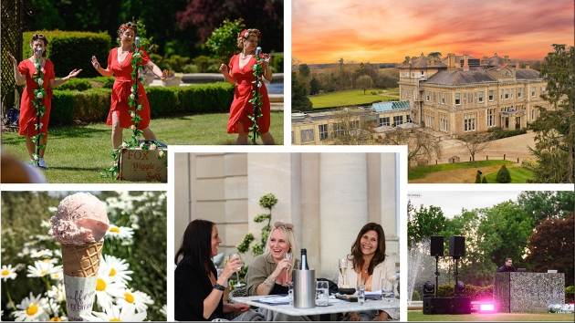 Montage of summer images from Down Hall Hotel, Spa and Estate