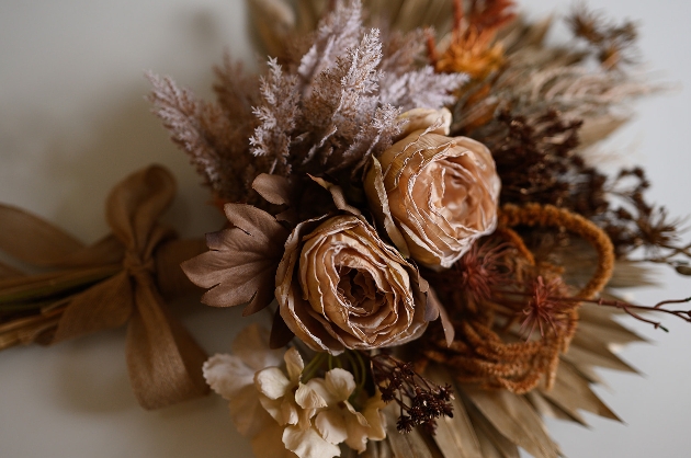 floral bouquet in copper tones