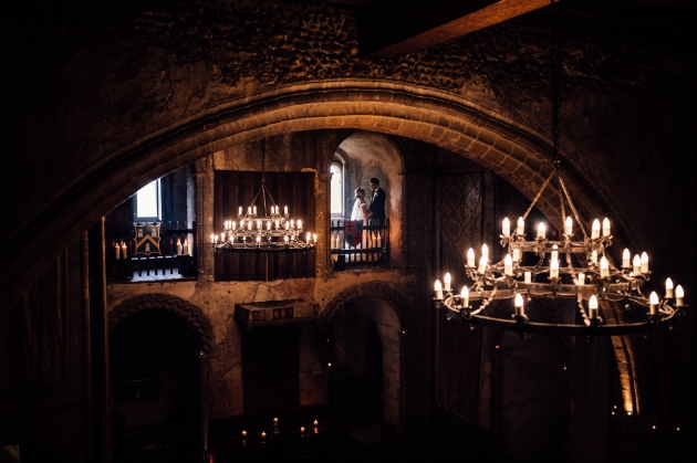 Hedingham Castle interior in candlelight