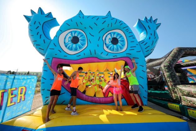 blue monster Inflatable Obstacle Course