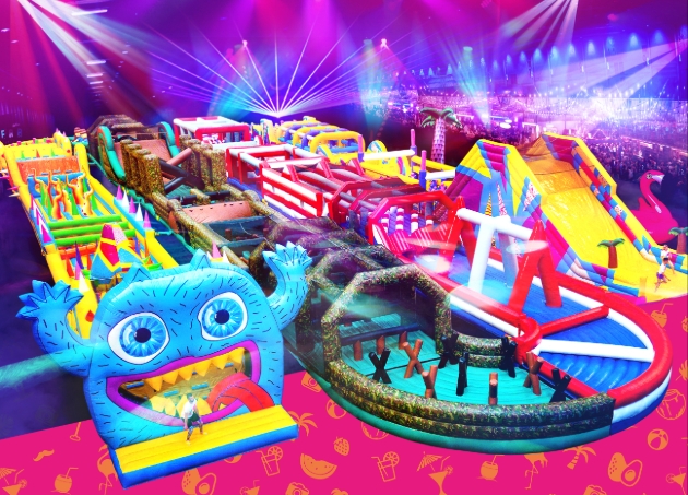 bright Inflatable Obstacle Course