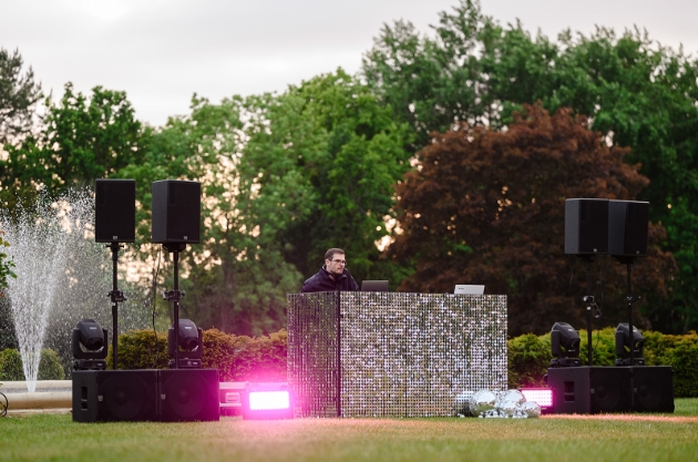 DJ lawn setup at Down Hall Hotel, Spa & Estate