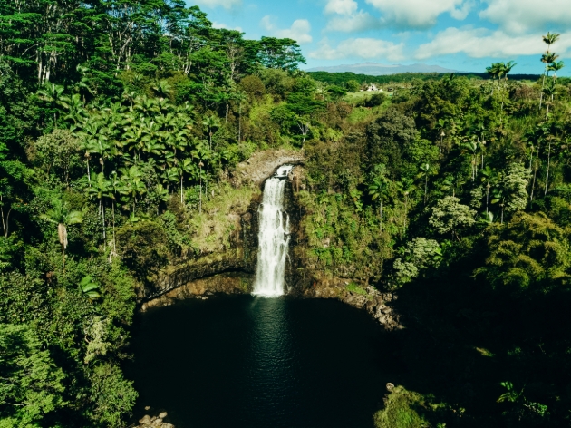 Aerial view of waterfall