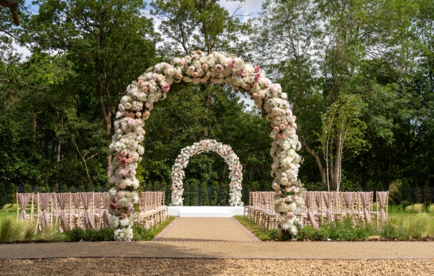 floral garden wedding arch