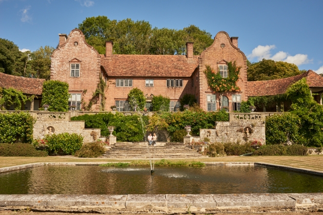 Port Lympne front of house, with fountains