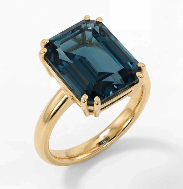 Blue topaz ring